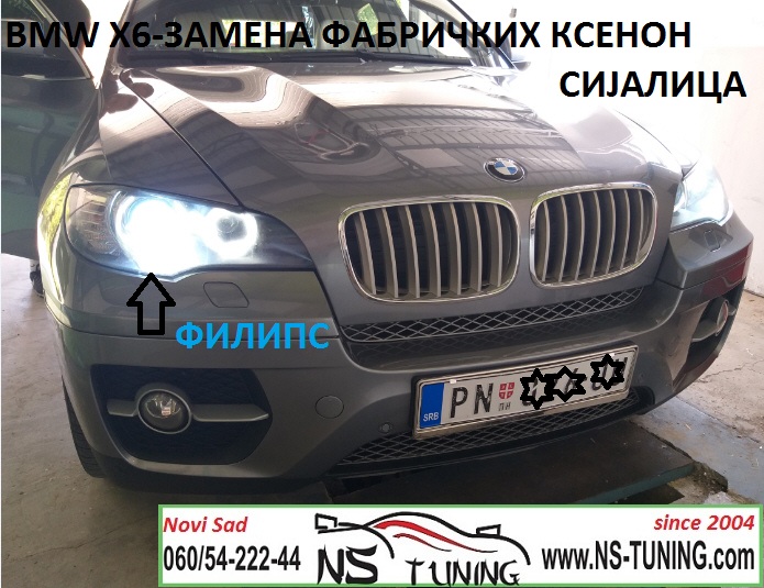 bmw x6 2013 xenon farovi d1s sijalica ksenon philips ugradnja zamena auto servis novi sad tuning